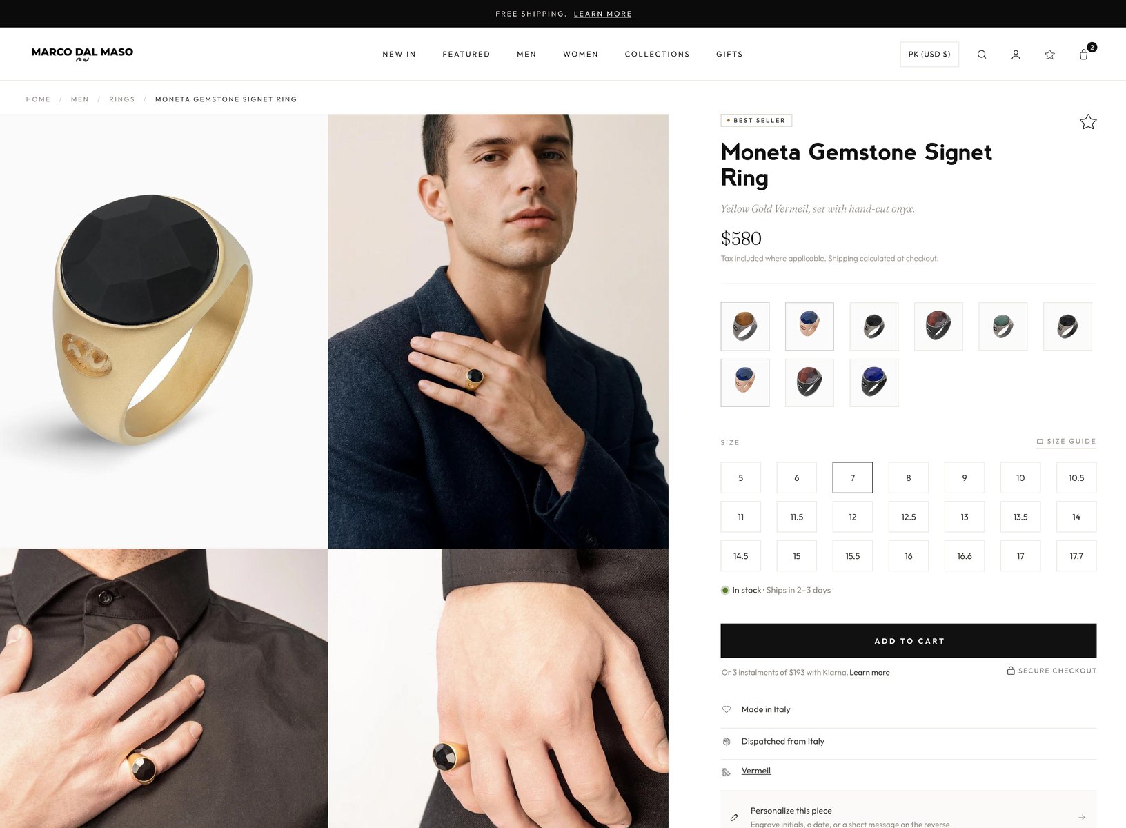 The Marco Dal Maso product page after the rebuild